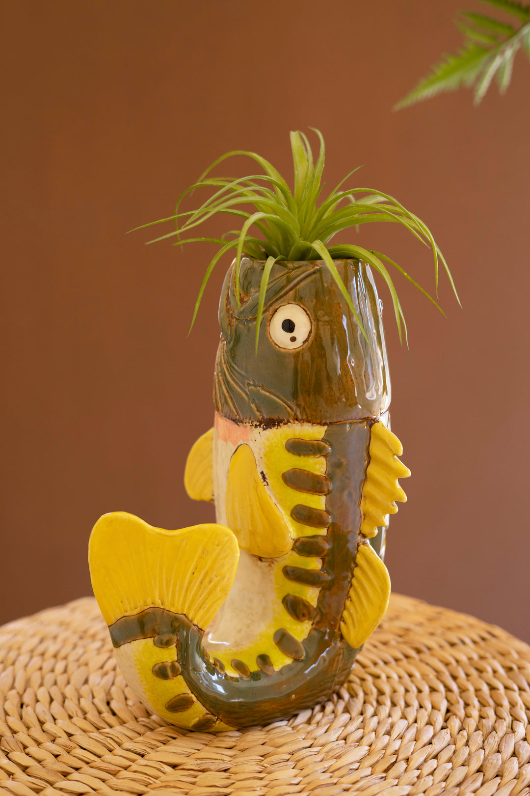 Ceramic Largemouth Bass Tabletop Vase
