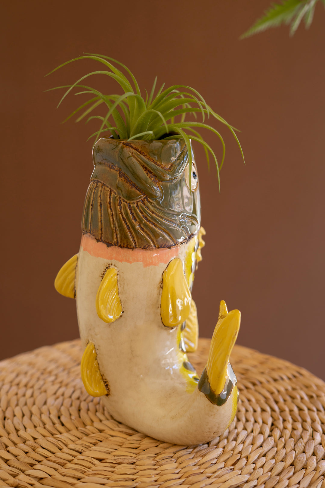 Ceramic Largemouth Bass Tabletop Vase