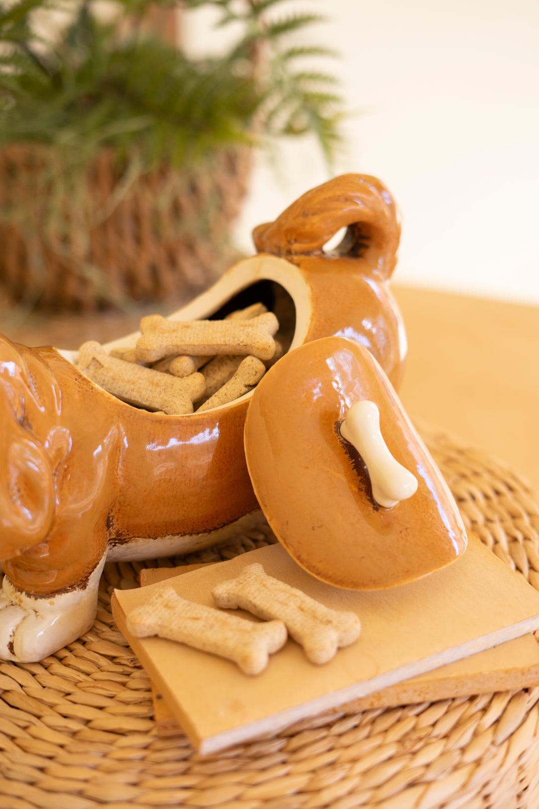 Ceramic Basset Hound Canister