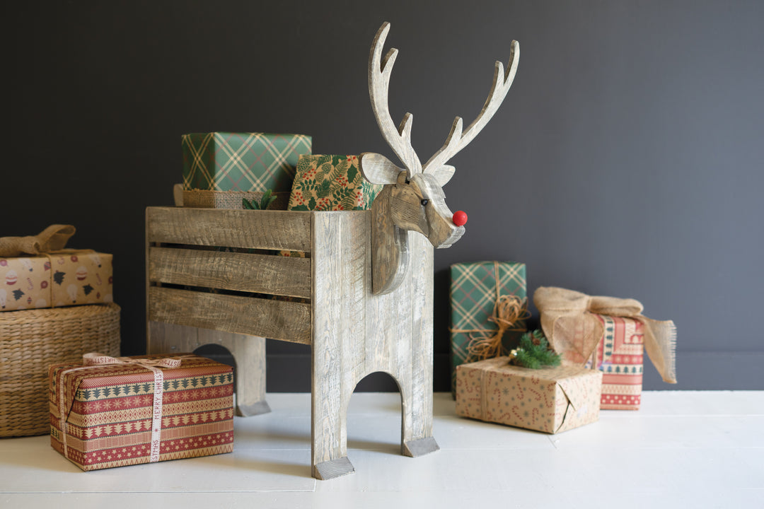 Recycled Wood Reindeer Crate