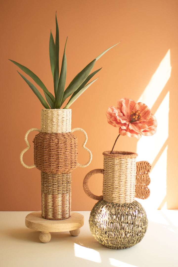 Set Of Two Twisted Paper Urns