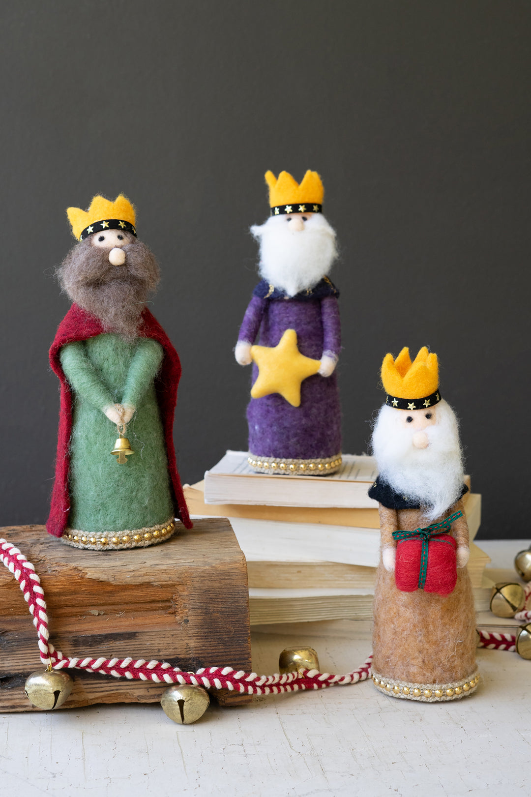 Set of 3 Felt Christmas Kings