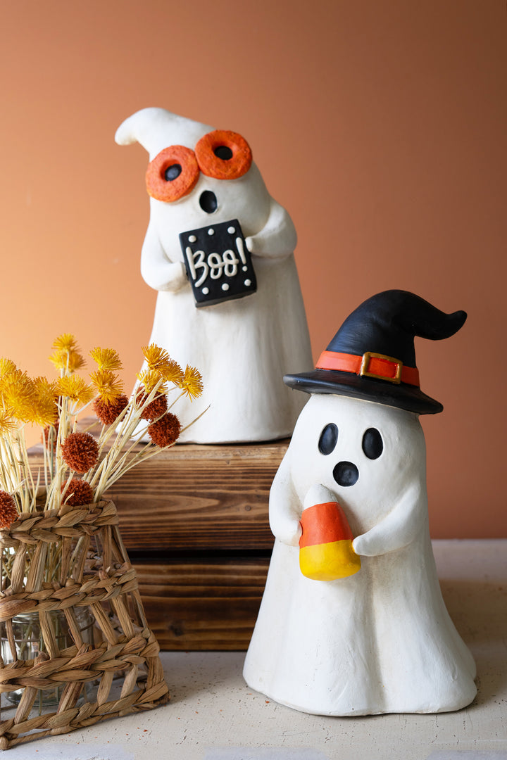 Set of 2 Resin Halloween Ghosts