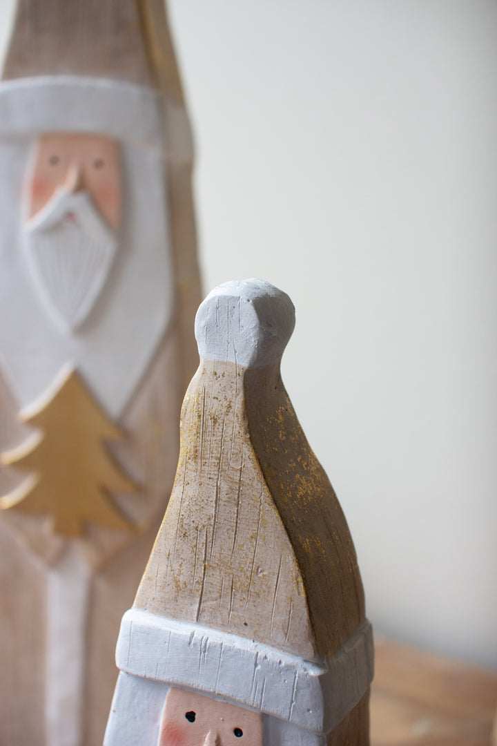 Set of 2 Painted Resin Santas
