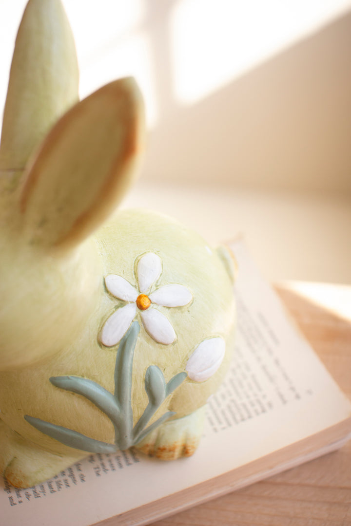 Set of 2 Colorful Faux Concrete Bunnies