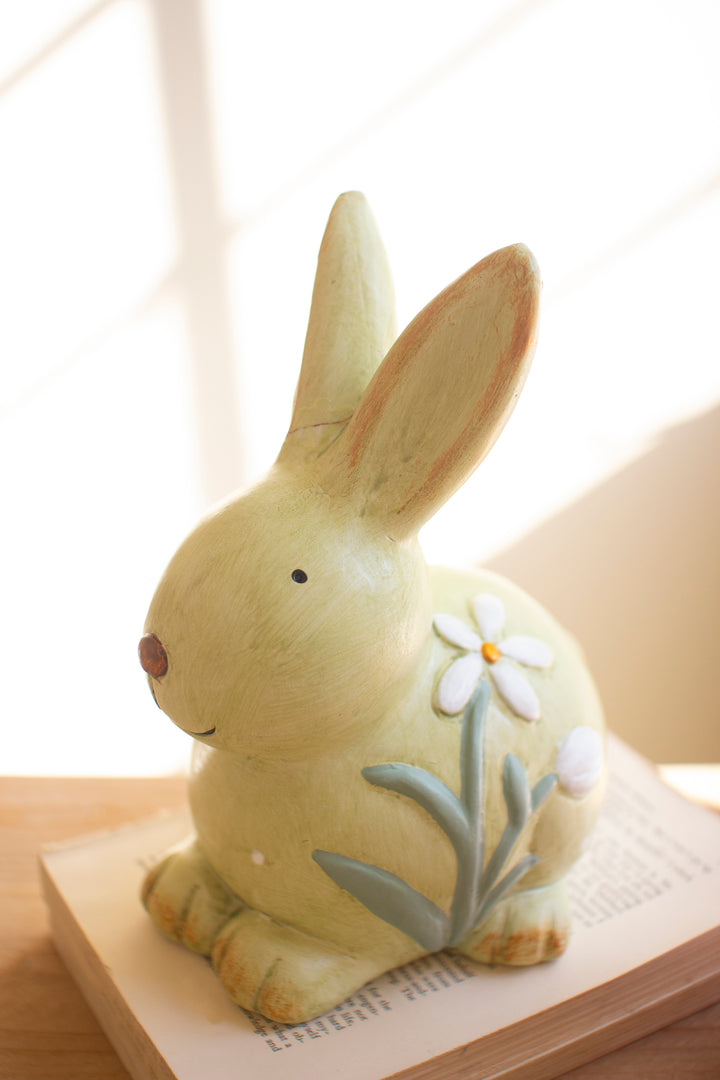 Set of 2 Colorful Faux Concrete Bunnies