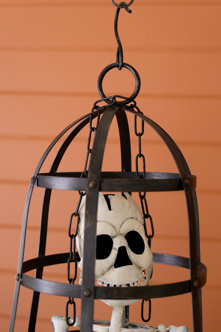 Halloween Skeleton In A Cage