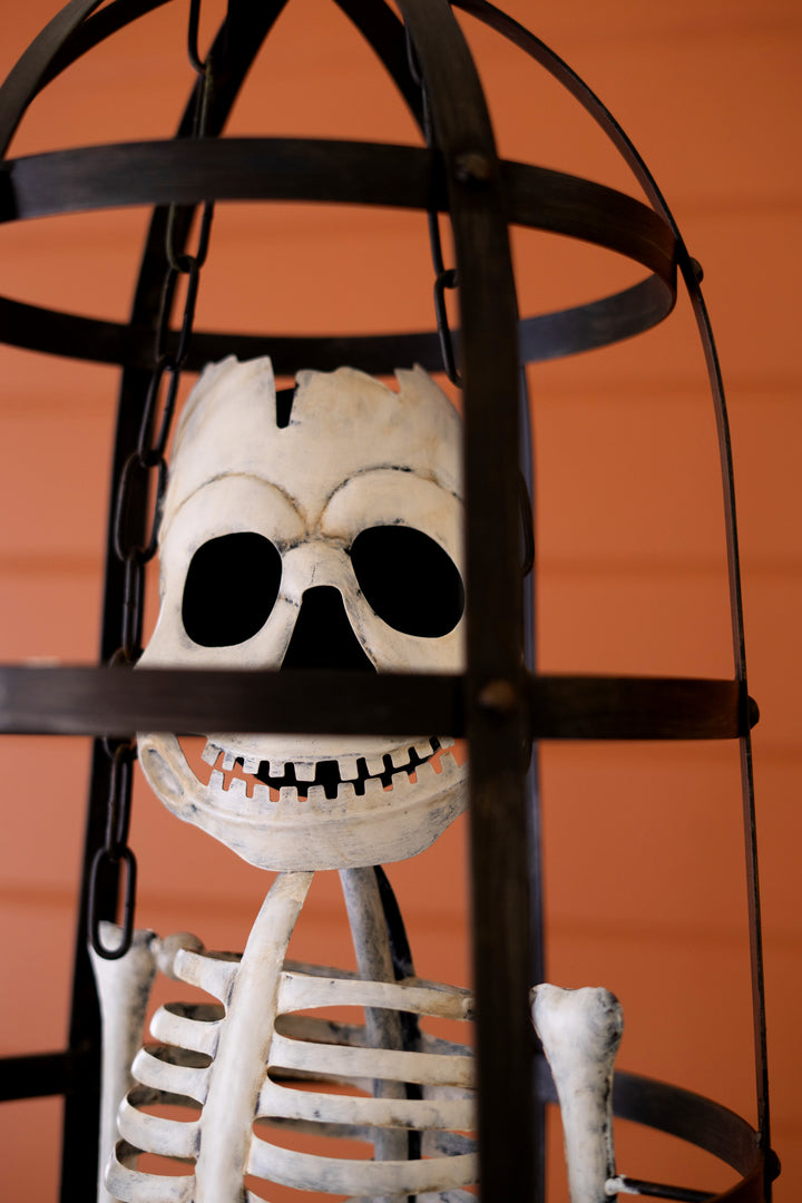 Halloween Skeleton In A Cage
