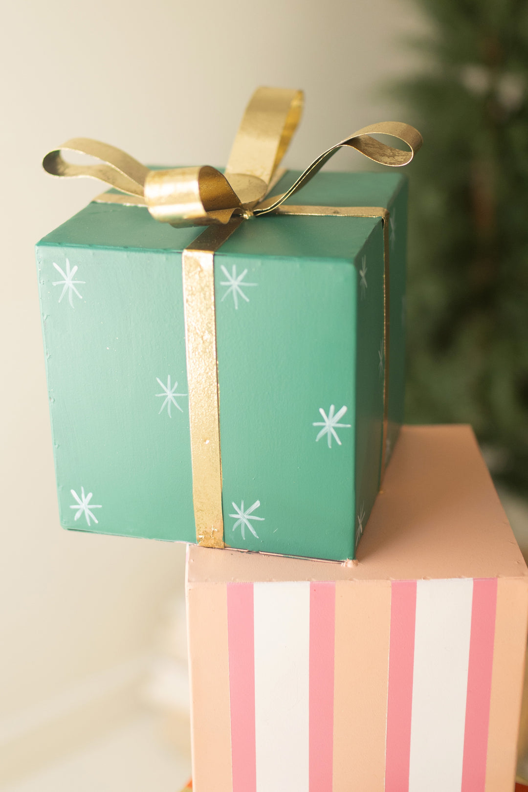 Giant Painted Metal Christmas Sleigh with Presents