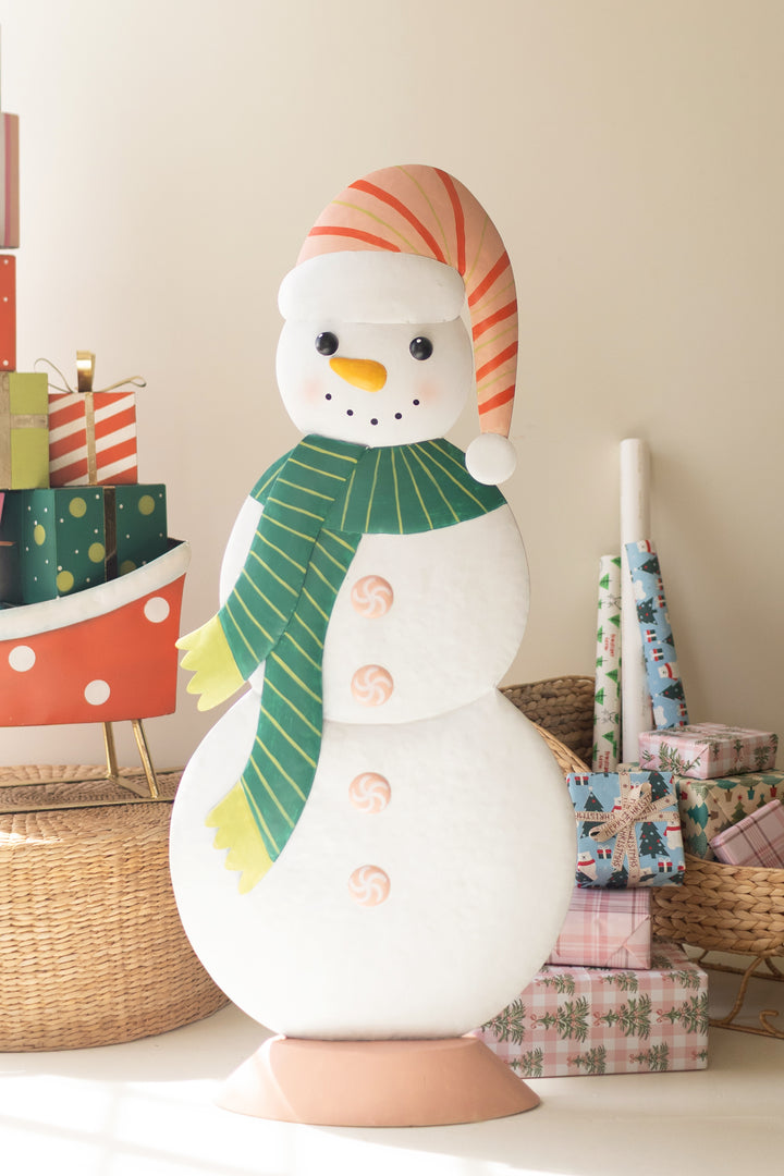 Large Metal Colorful Snowman