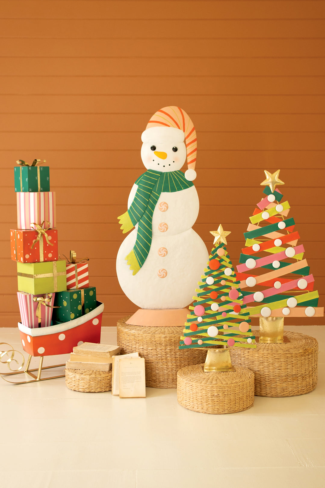 Large Metal Colorful Snowman