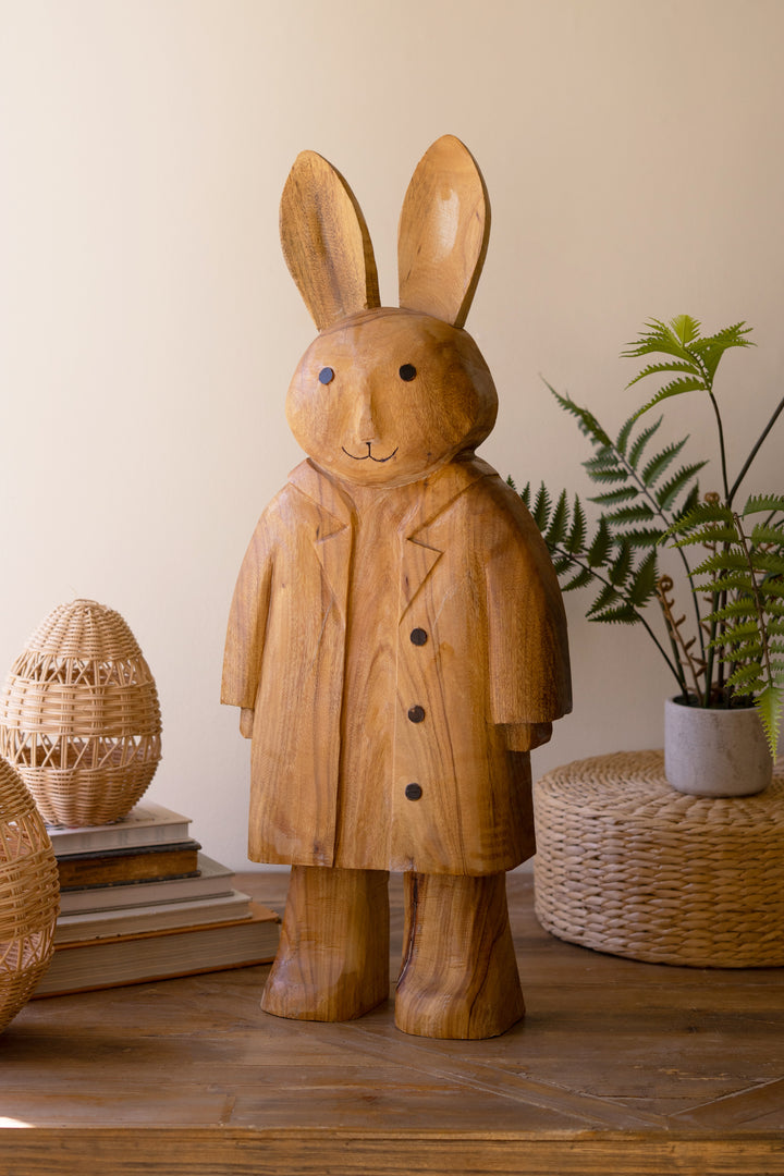 Large Standing Camphor Wood Rabbit