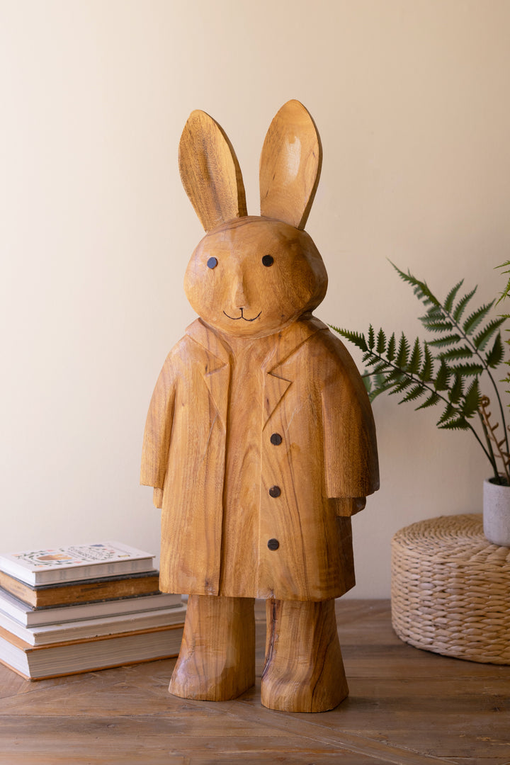Large Standing Camphor Wood Rabbit