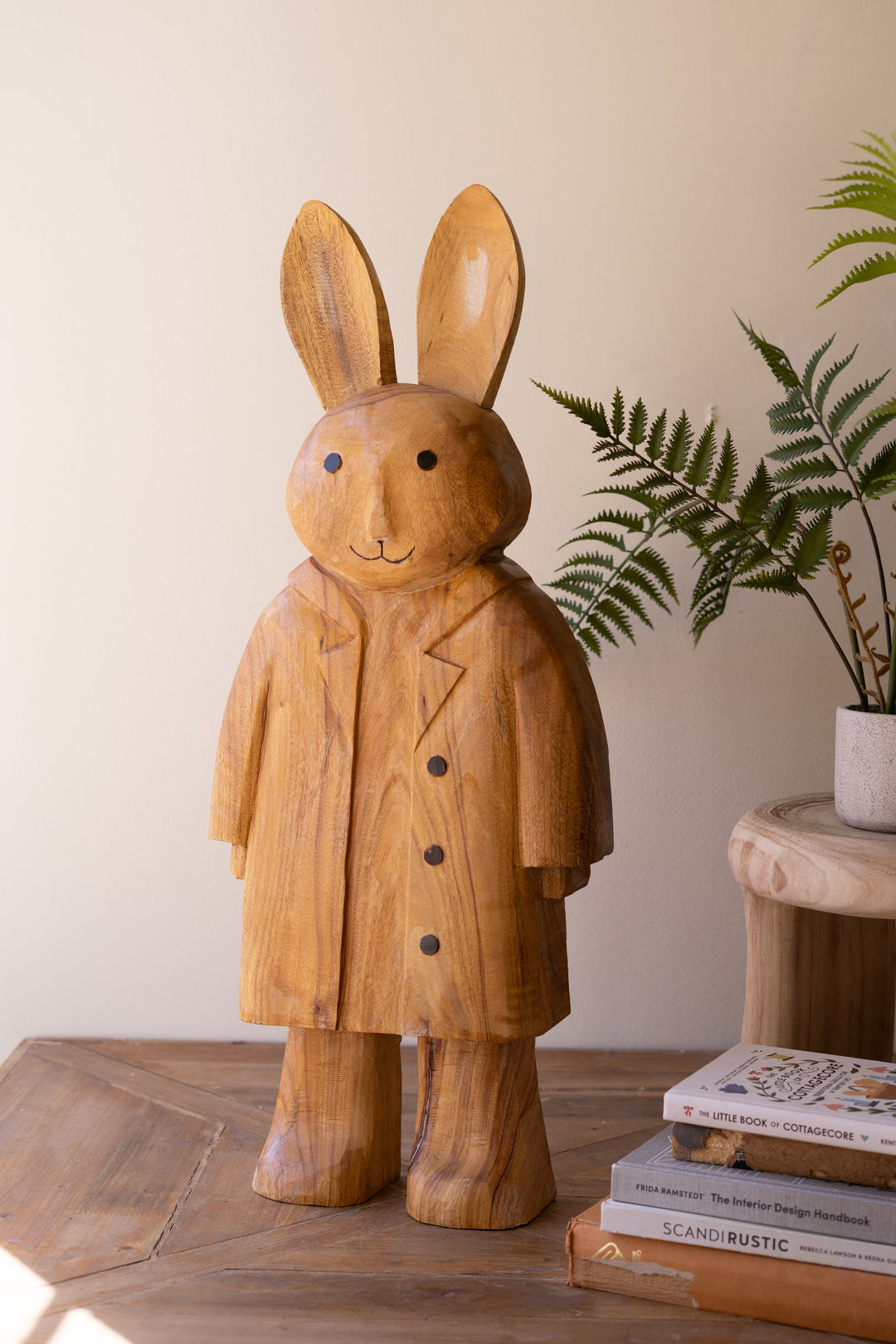 Large Standing Camphor Wood Rabbit