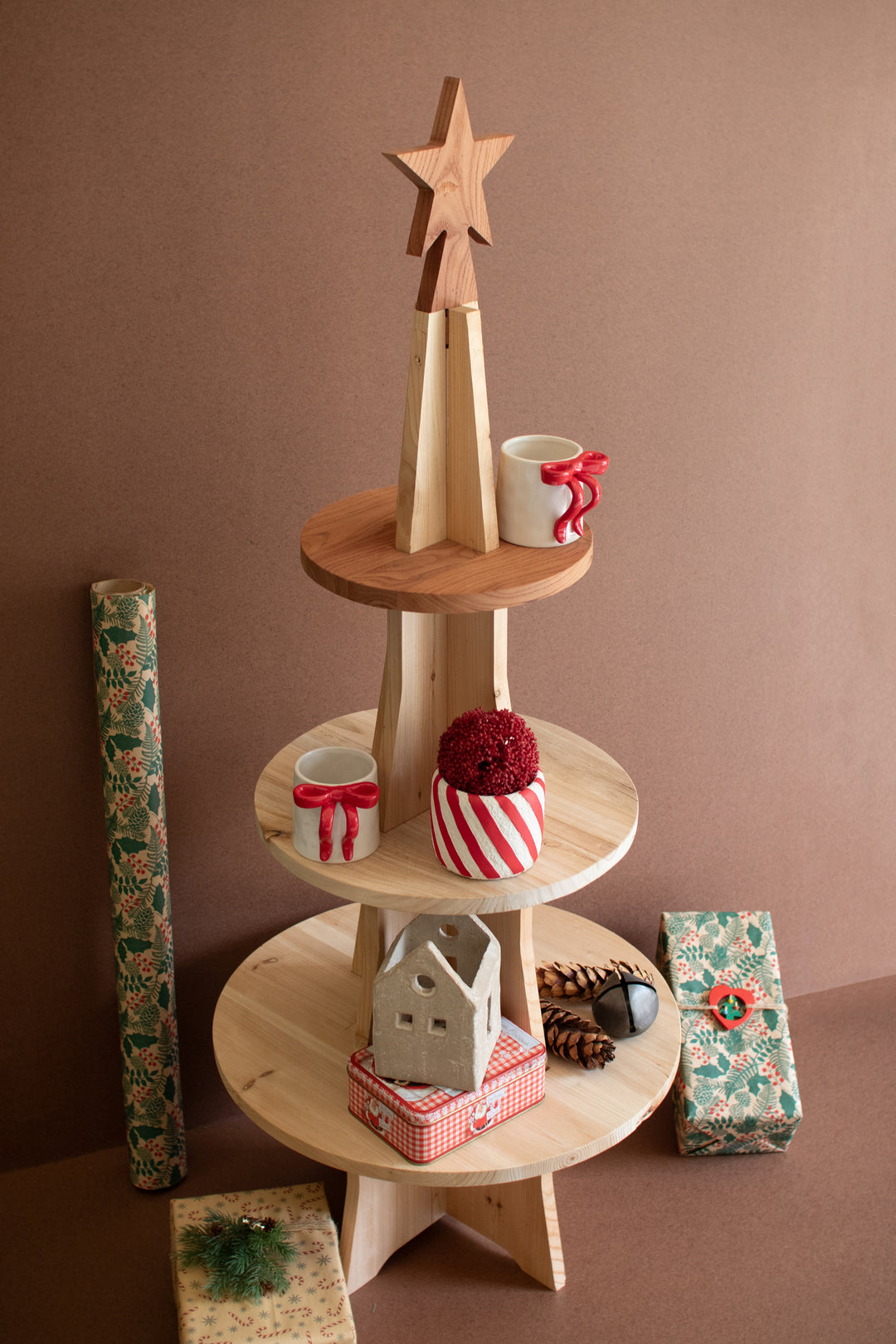 Wooden Christmas Tree Display
