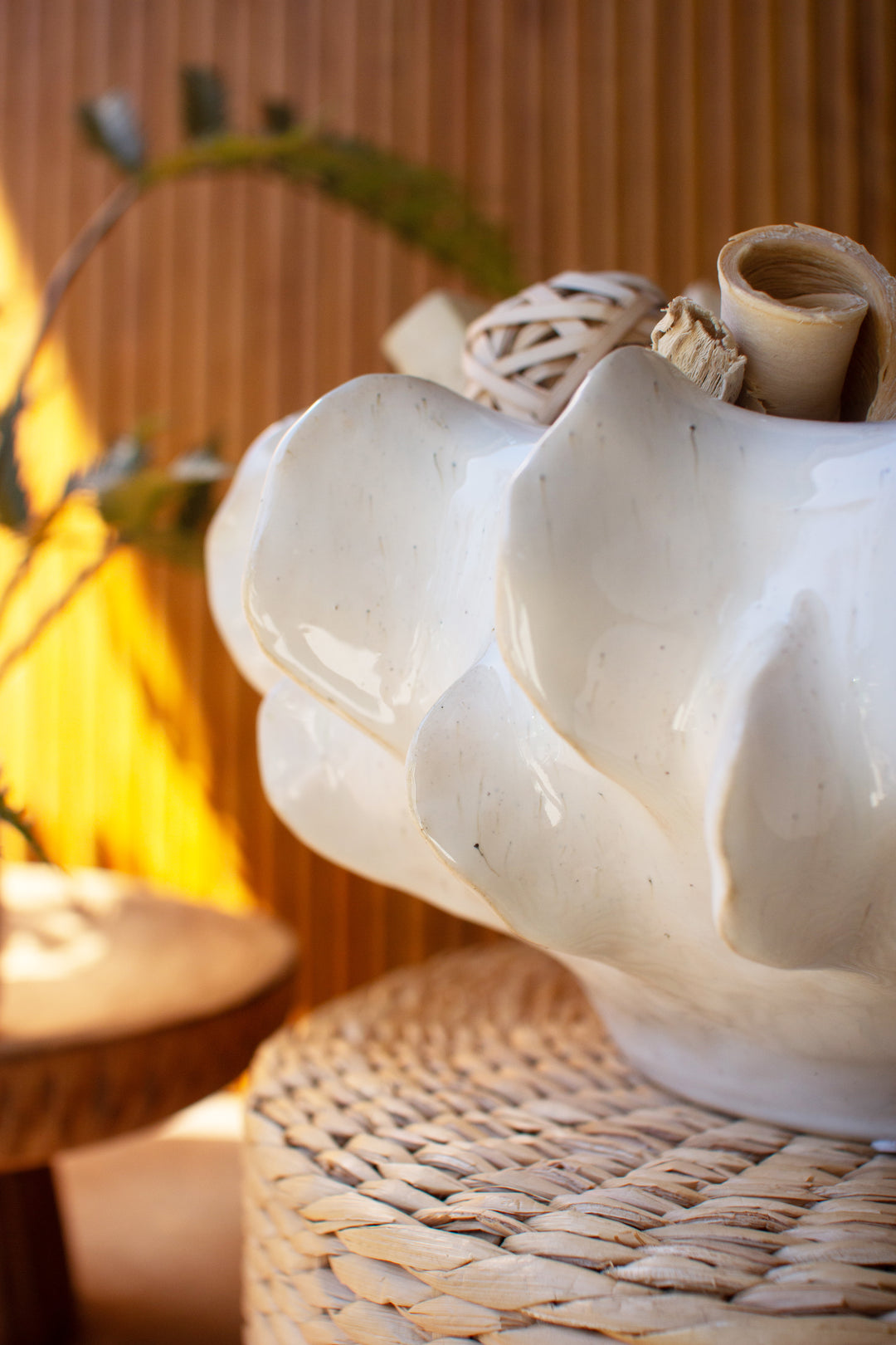 Organic Ruffle Ceramic Compote