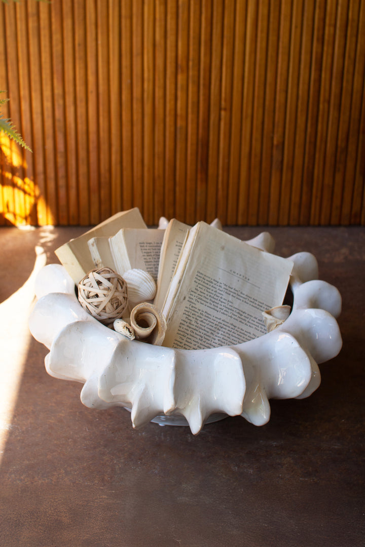 Organic Ruffle Ceramic Compote