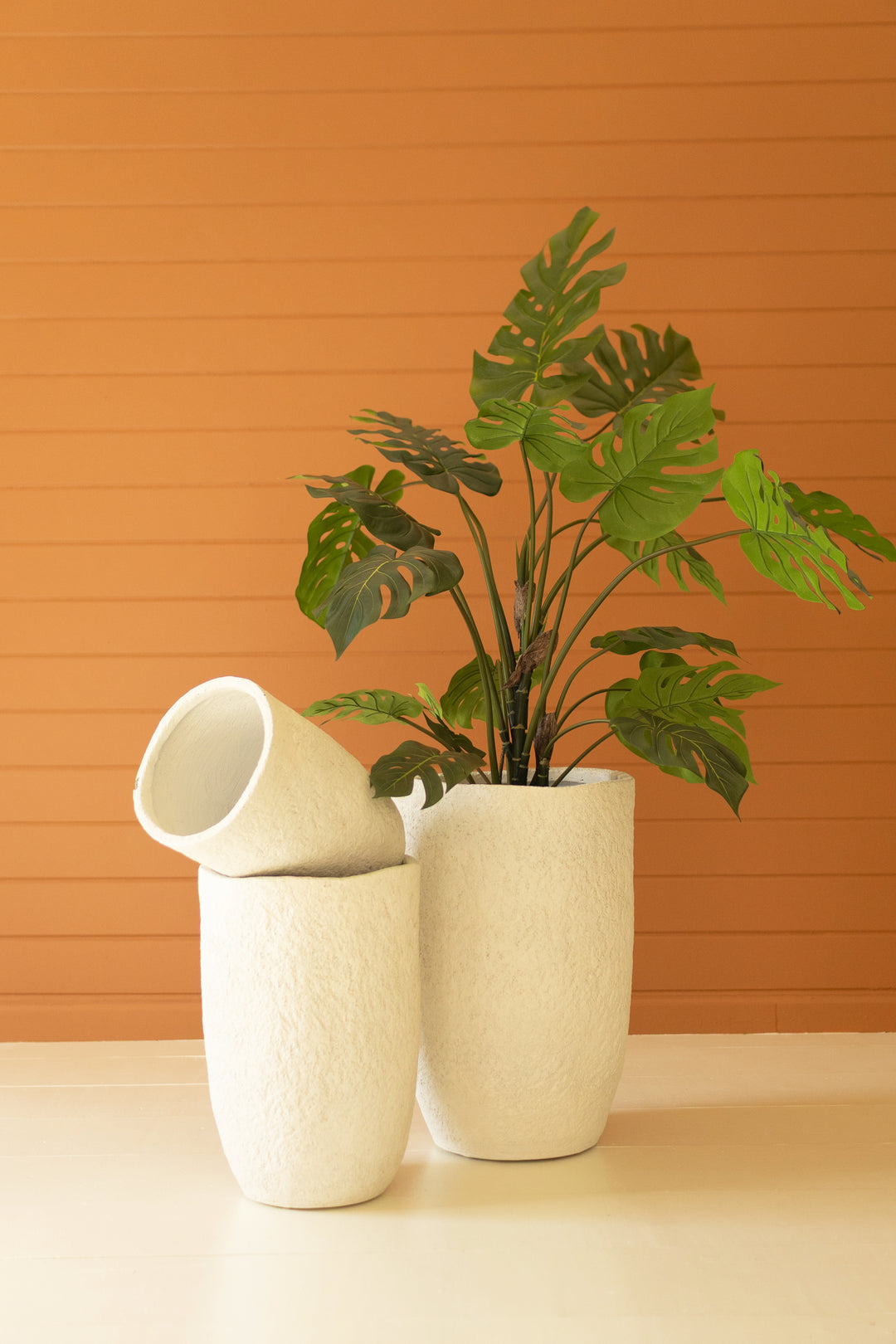 Set of 3 Stone Composite Planters