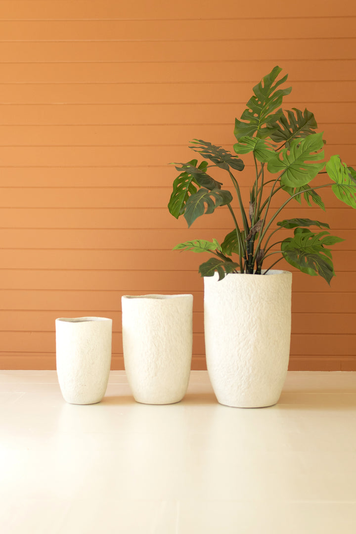 Set of 3 Stone Composite Planters