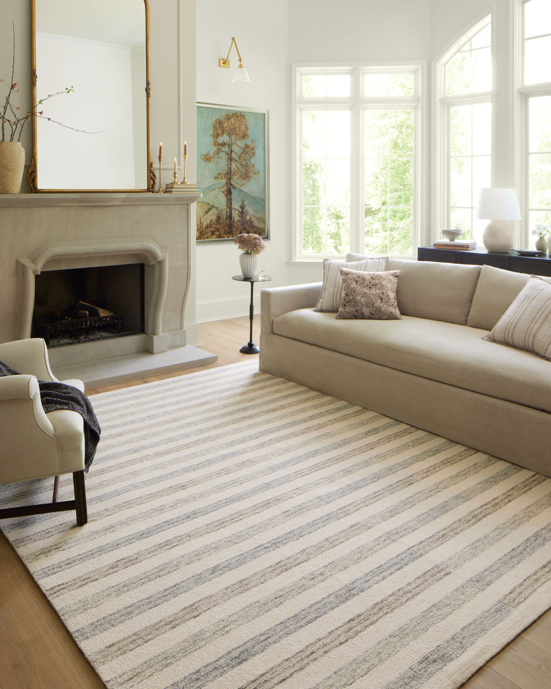 Chris Loves Julia x Loloi Ivory / Slate Accent Rug (CHR-05)