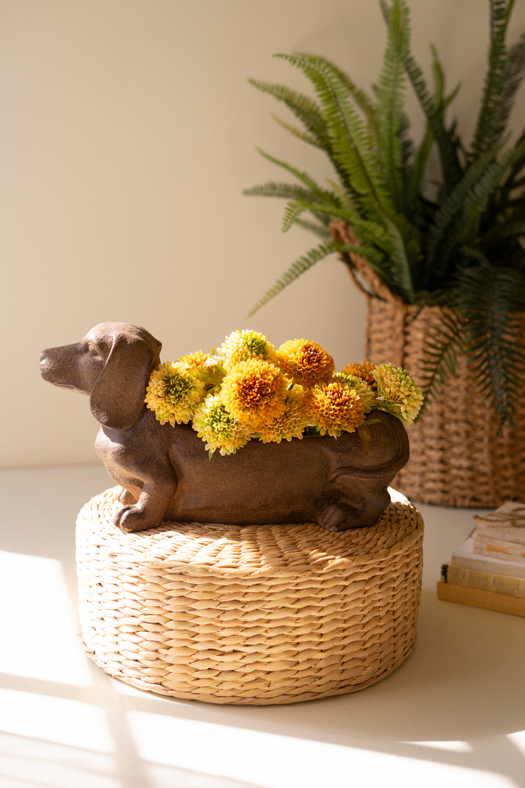 Cement Dachshund Planter