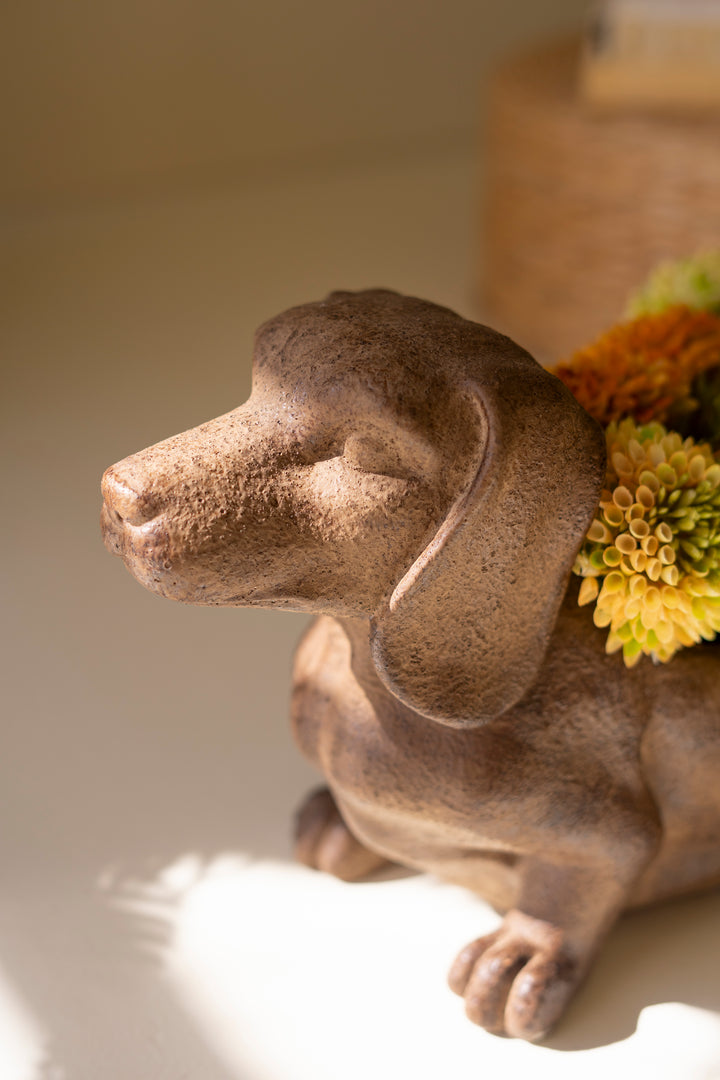 Cement Dachshund Planter