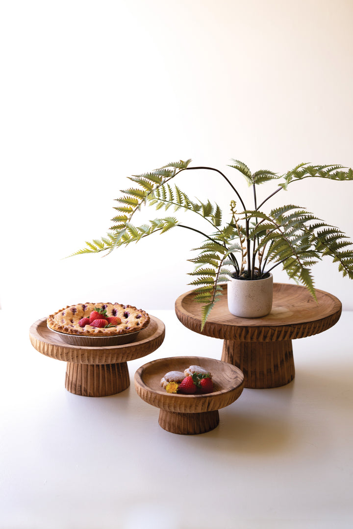 Set of 3 Wooden Display Stands