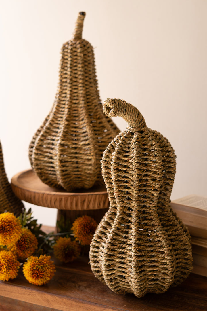 Set of Three Woven Vine Gourds