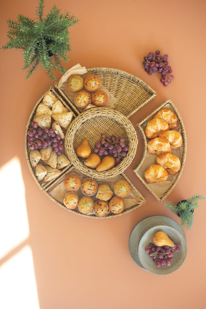 Large Woven Vine Five Piece Round Serving Set