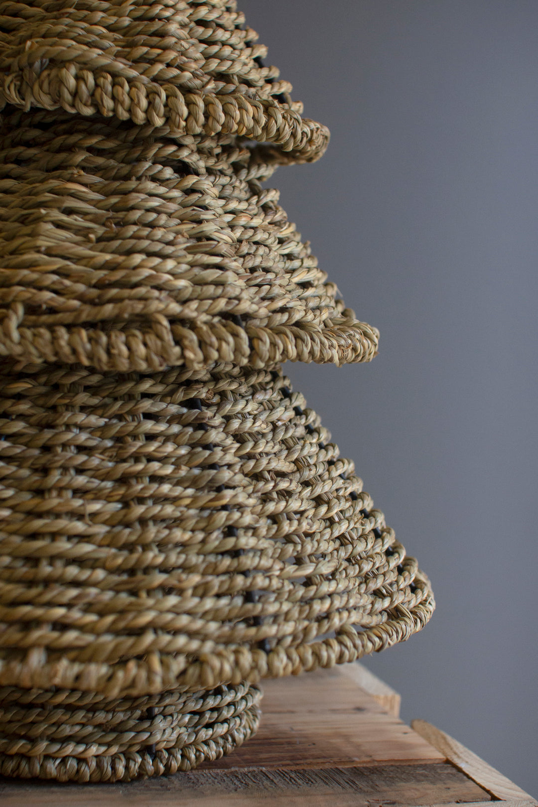 Set of 2 Small Woven Vine Christmas Trees