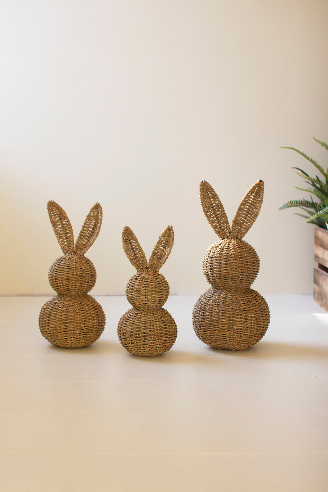 Set of 3 Woven Vine Easter Rabbits
