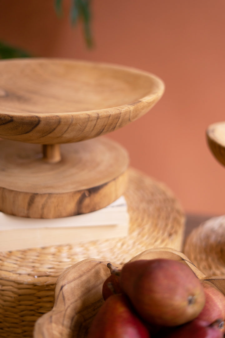 Set of 3 Wooden Compotes