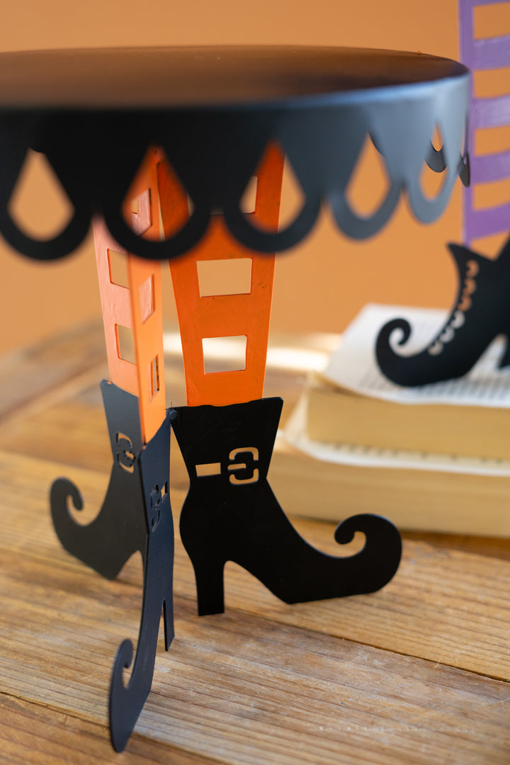 Set of 2 Halloween Display Stands with Witch Boots