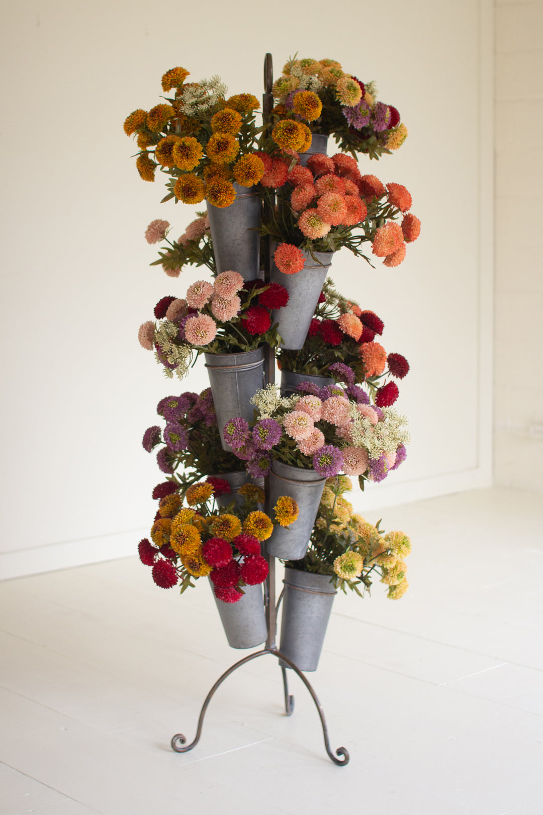 Metal French Pot Flower Tower