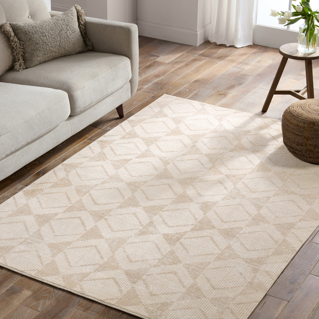 Jaipur Living Ottavia Geometric Light Gray/Beige Area Rug (CIRQUE - CIQ49)