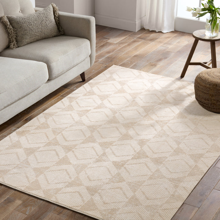 Jaipur Living Ottavia Geometric Light Gray/Beige Area Rug (CIRQUE - CIQ49)