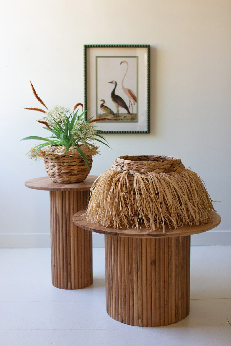 Set of 2 Seagrass Baskets with Grass Detail