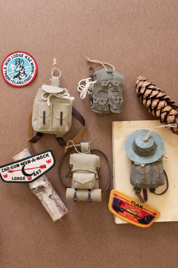 Set of 4 Backpack Christmas Ornaments