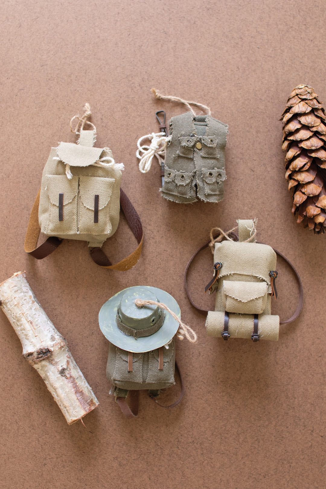 Set of 4 Backpack Christmas Ornaments