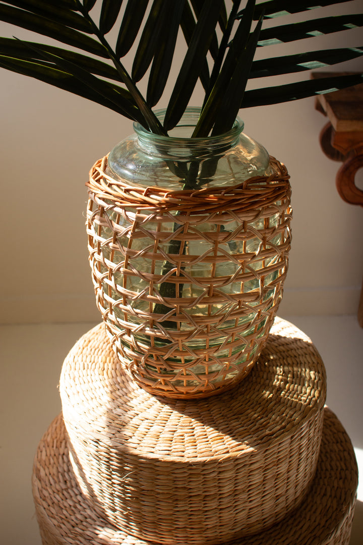 Willow Wrapped Glass Vessel