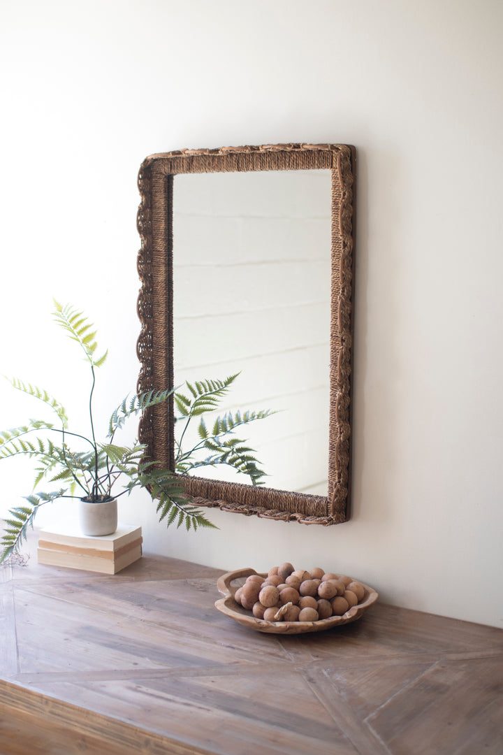 Rectangle Basket Framed Wall Mirror