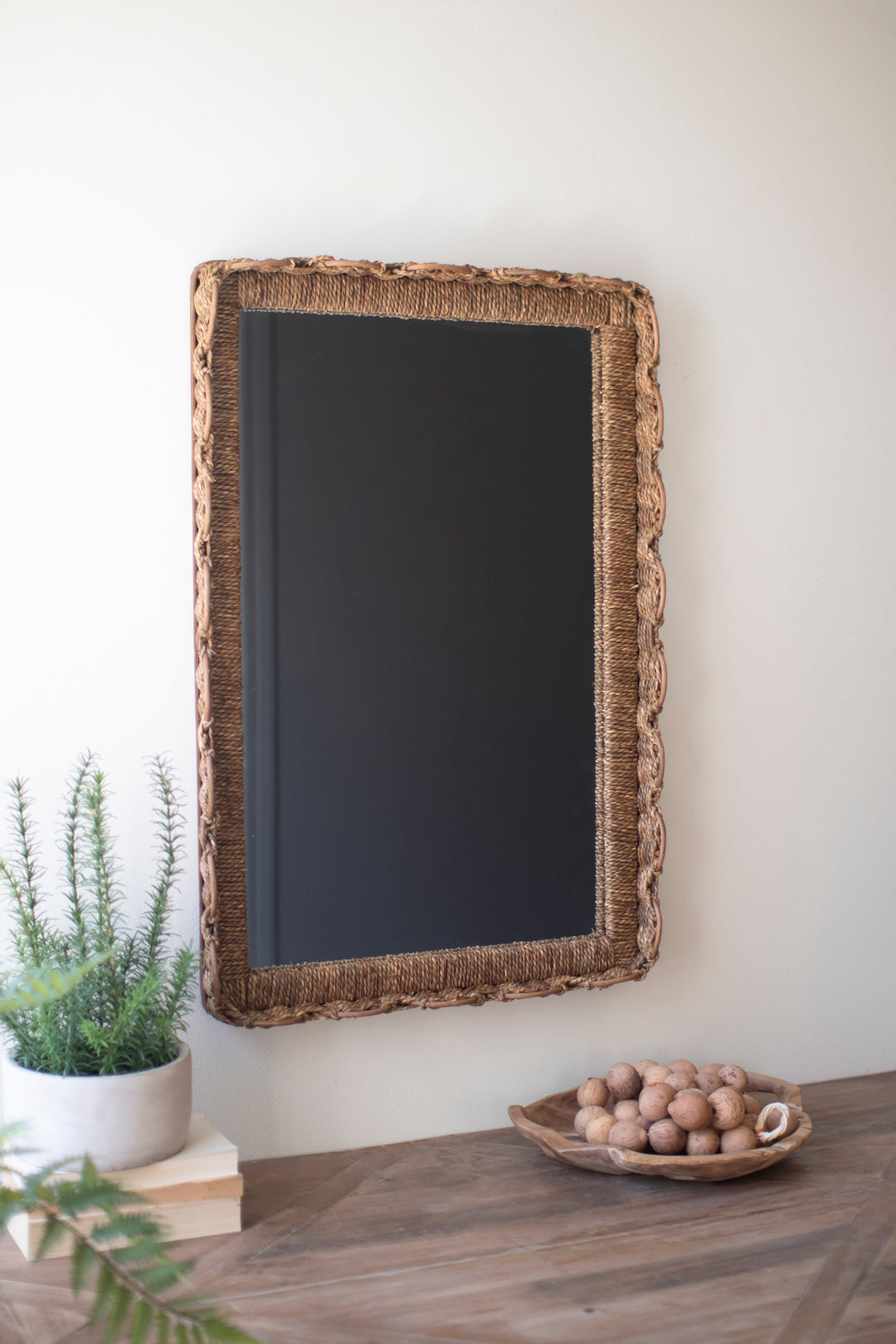 Rectangle Basket Framed Wall Mirror