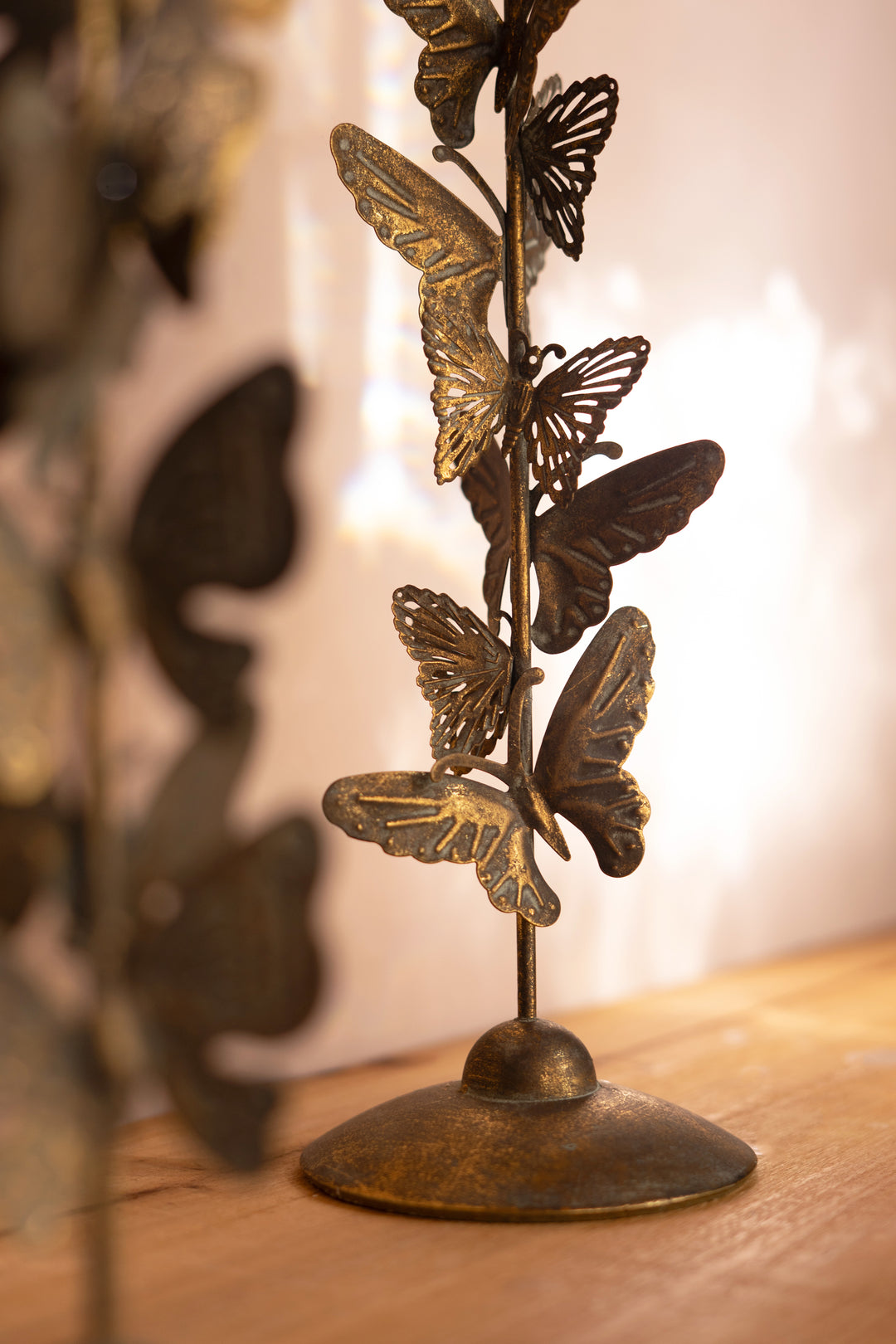Set of 2 Butterflies Taper Candle Holders