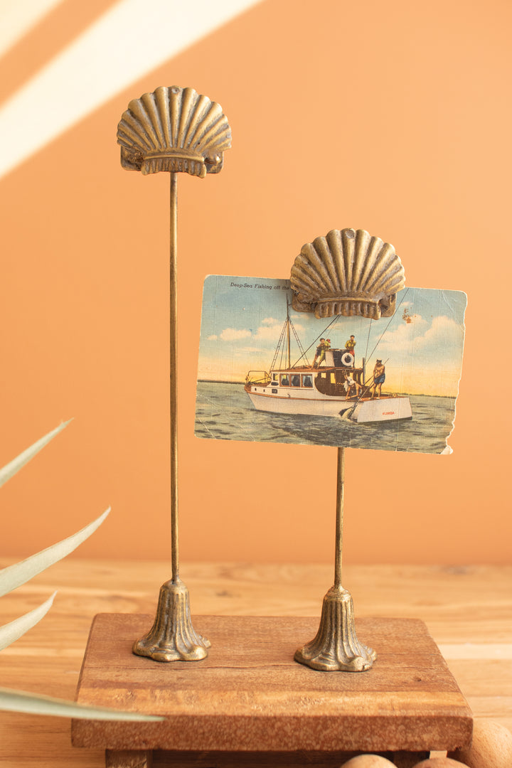 Set of 2 Metal Shell Note Clips (3 Sets)