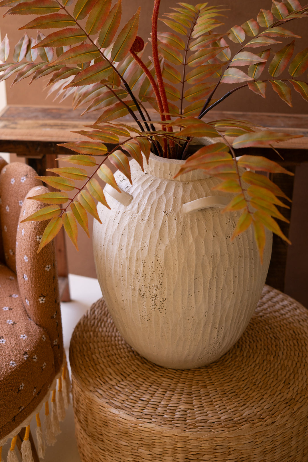 Stone Composite Urn with Four Handles