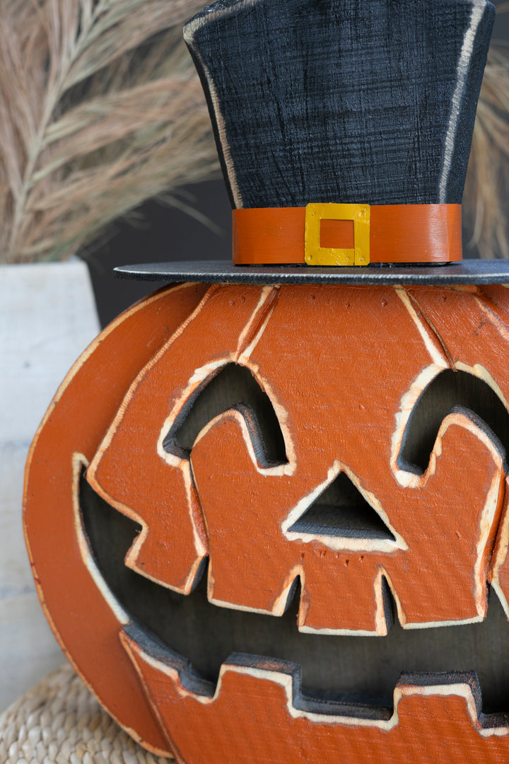 Painted Wood Jack-O-Lantern