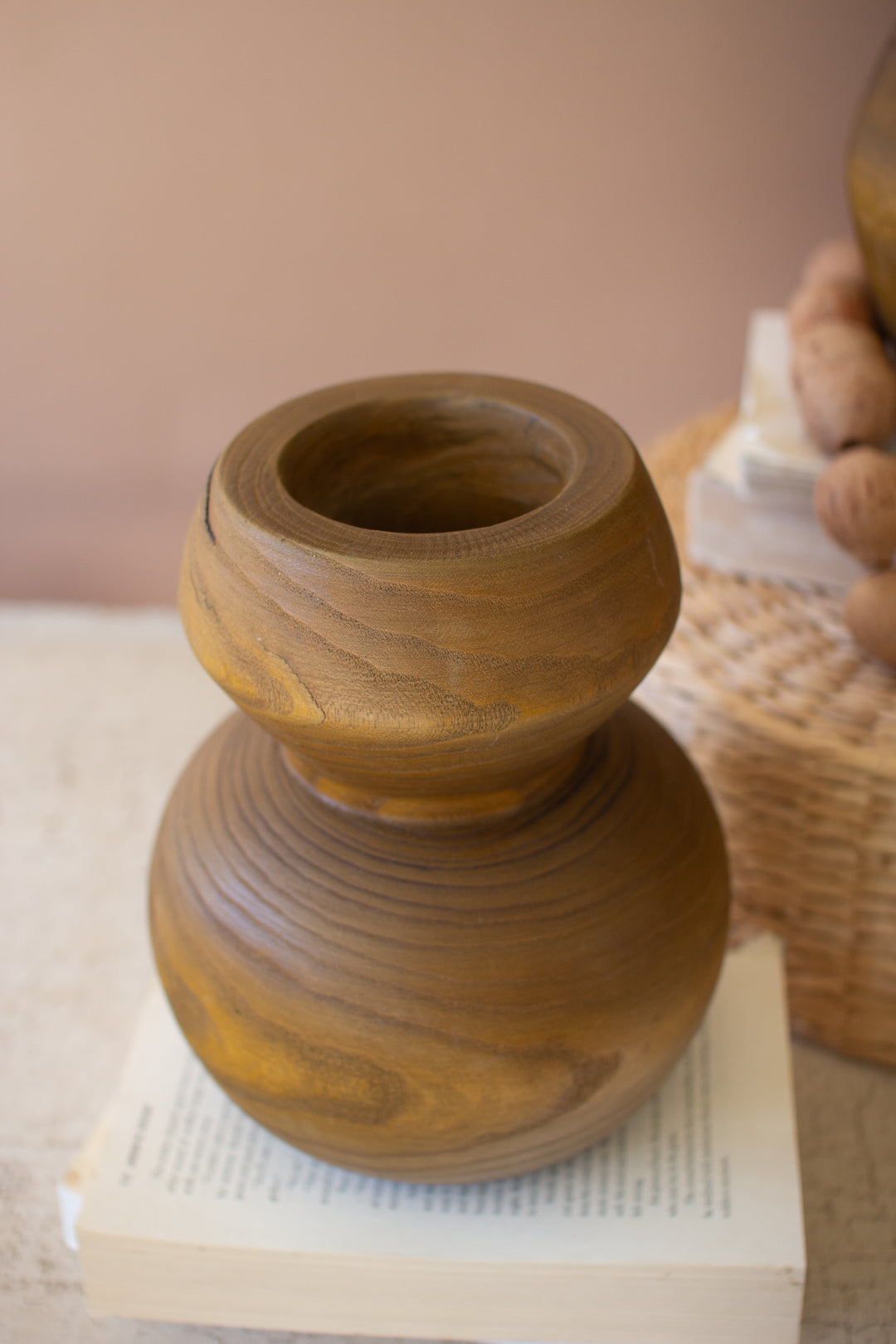Set of 4 Hand Turned Wooden Vases