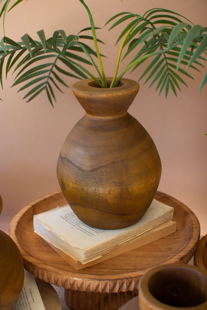 Set of 4 Hand Turned Wooden Vases