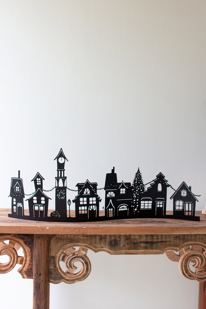 Curved Black Metal Christmas Village