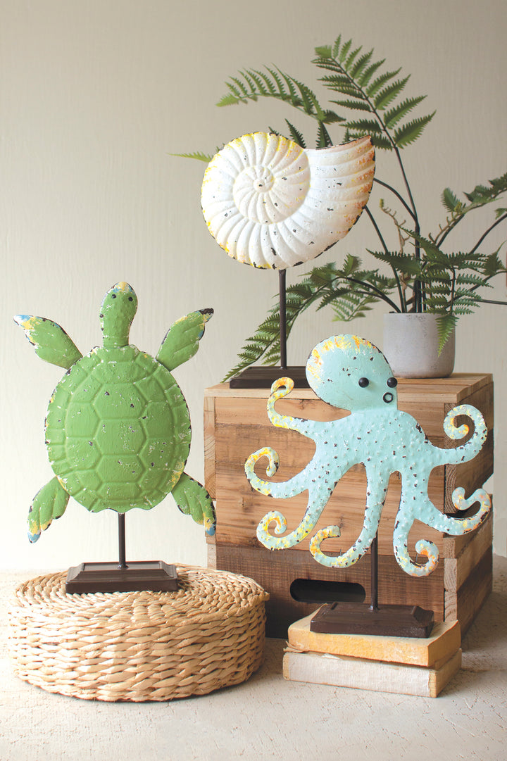 Set of 3 Painted Coastal Sea Creatures